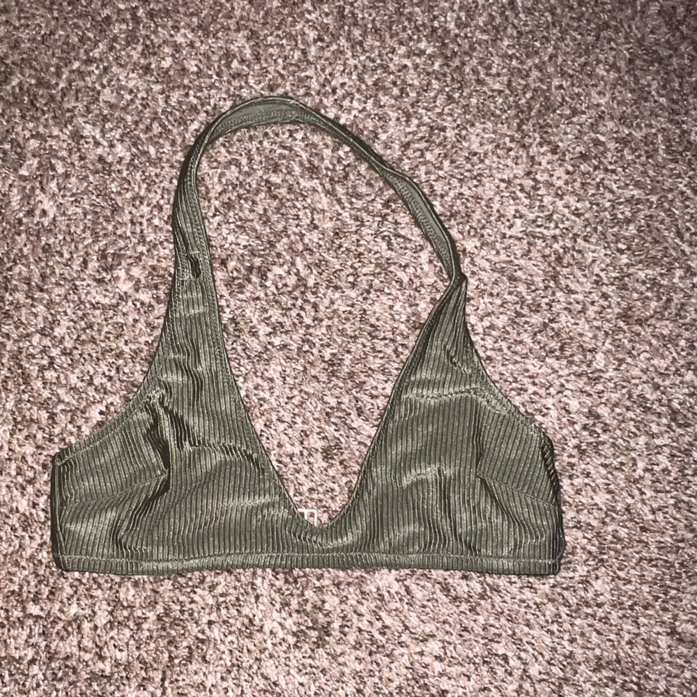 Aerie Sage Ribbed Bikini Top